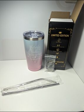 Pastel Ombre Stainless Tumbler - Thanks Sister-in-law